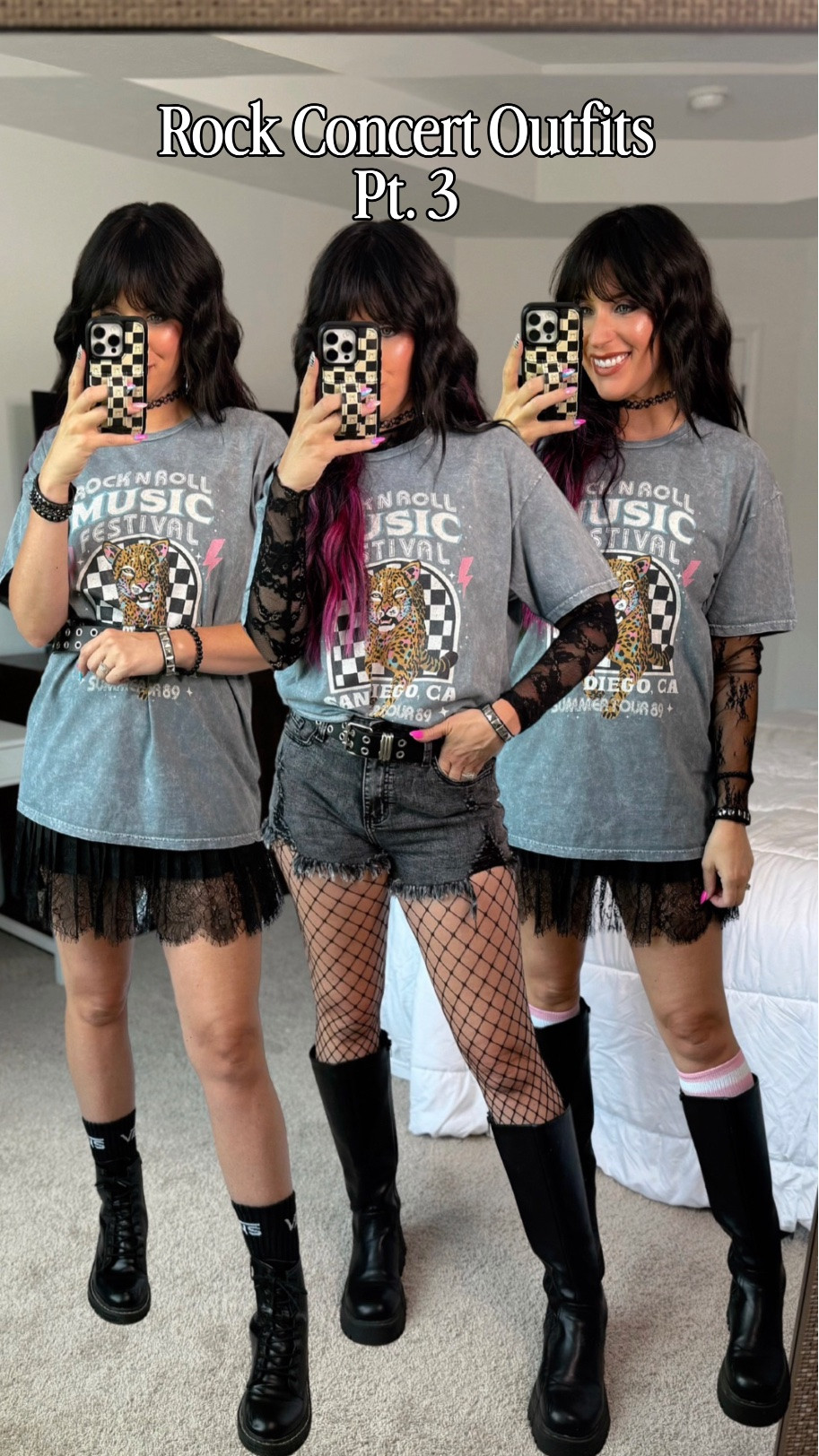 Rock / Alternative concert outfits part 3. If you use code LIFEWITHCOFFEY on the denim shorts you’ll save money at checkout! My pink socks are from American Socks Co

#LTKootd #LTKSeasonal #LTKmomlife