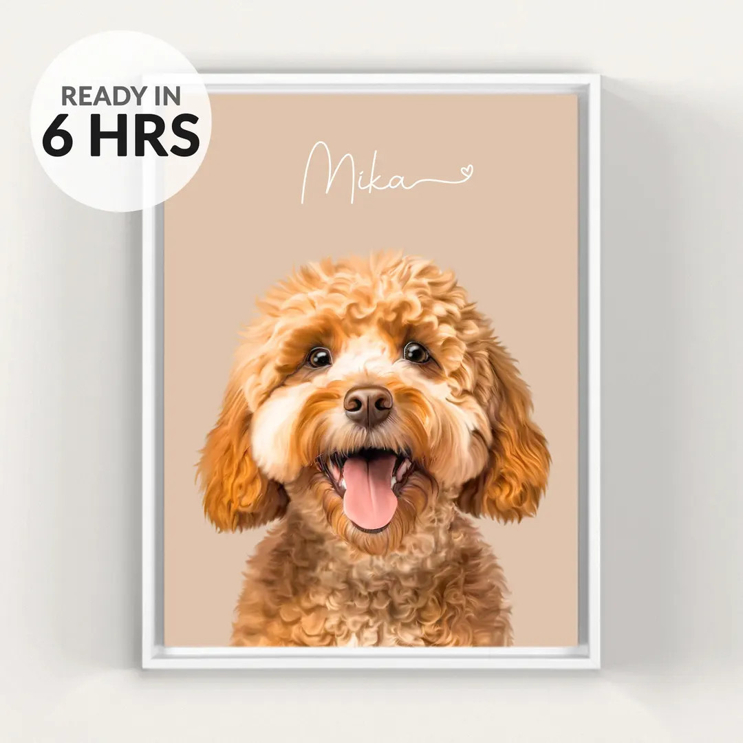 Digital Pet Portrait, Custom Pet Portrait, Pet Portrait From Photo, Dog Portrait, Custom Dog Port... | Etsy (US)