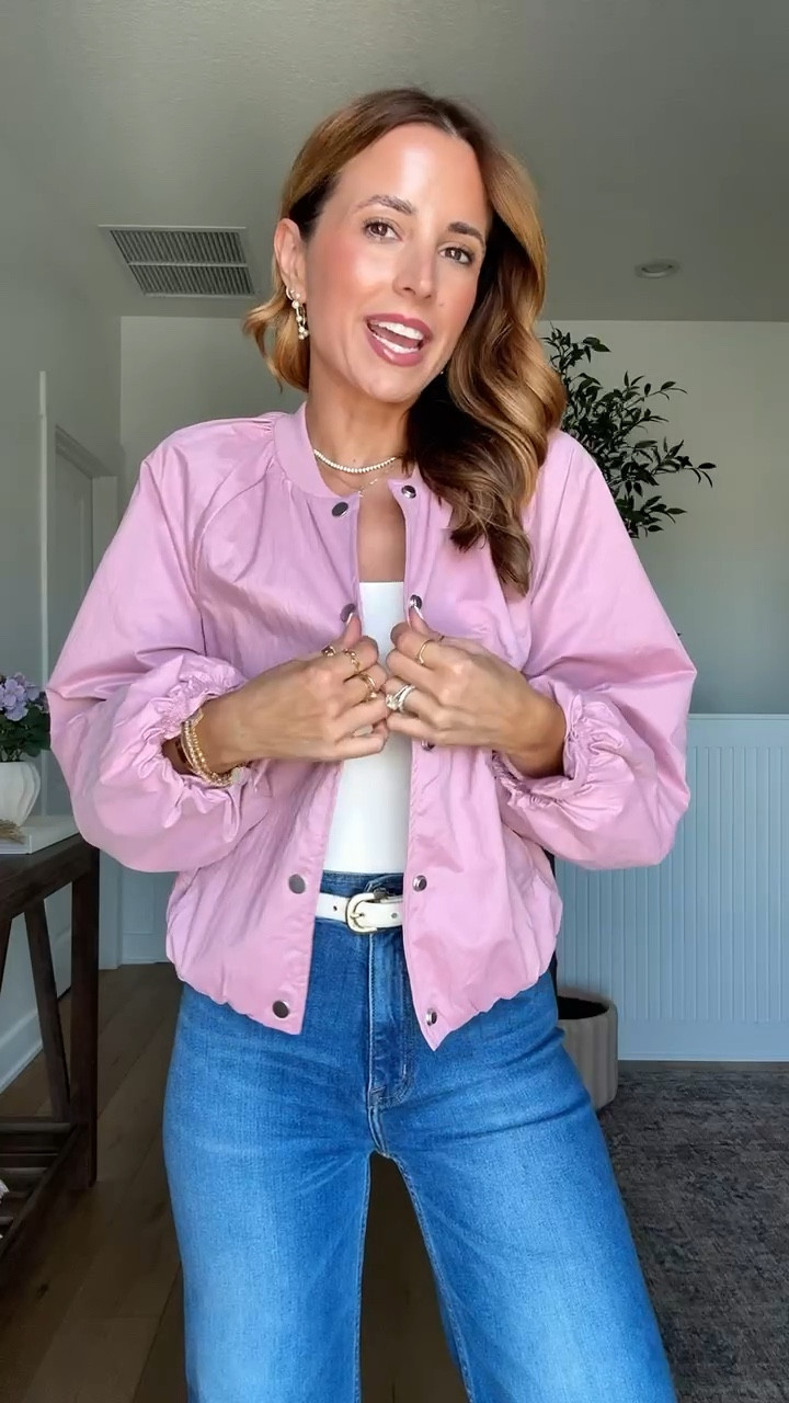 New target arrivals I am loving for spring and summer. I love this lightweight bomber style jacket! Wearing XS. Spring outfit. Spring style. Elevated casual. Sz 23 in jeans and XS in belt. 


#LTKSeasonal #LTKootd #LTKgrwm