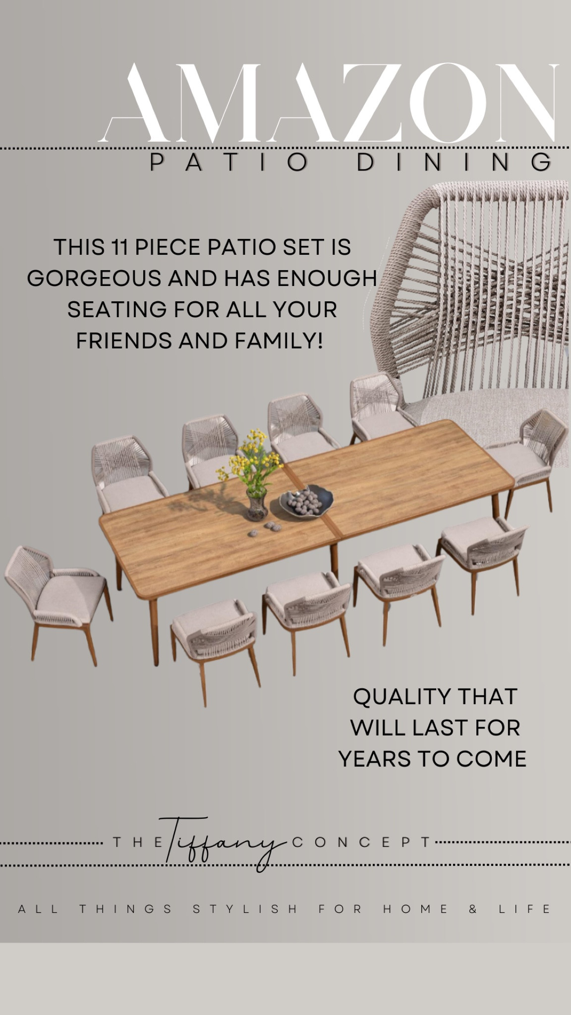 This 11 piece patio set is $200 of right now on Amazon! I love the light color of the table and the beautiful character and detail on the chair.

#LTKHome #LTKSeasonal #LTKSaleAlert