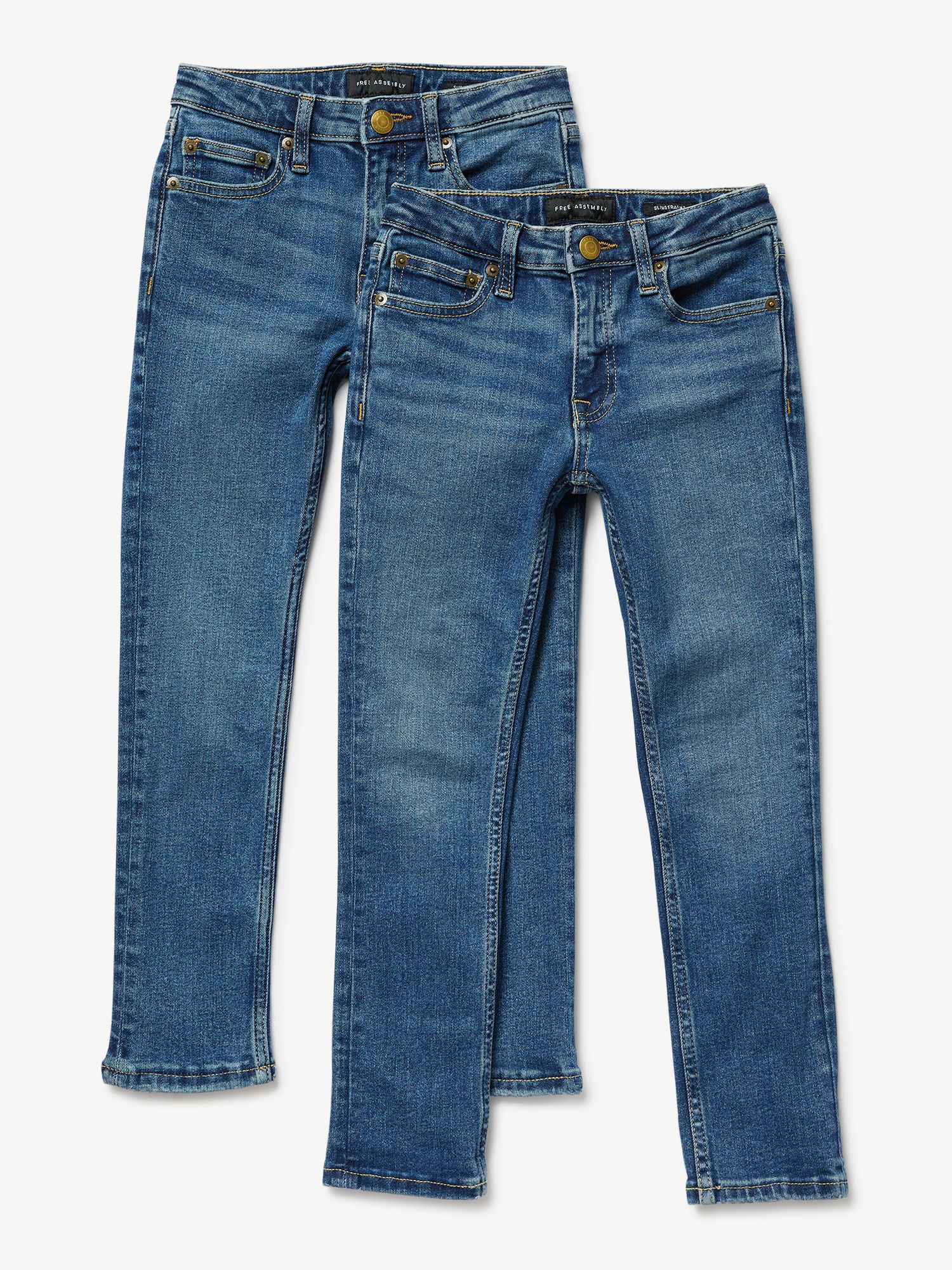 Free Assembly Boys Slim Jeans, 2-Pack, Sizes 4-18 - Walmart.com | Walmart (US)