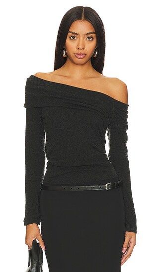 Cashmere One-shoulder Top in Charcoal | Revolve Clothing (Global)