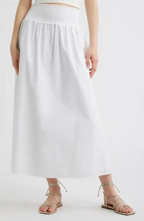Hill House Home The Delphine Nap® Midi Skirt in White at Nordstrom, Size Small | Nordstrom