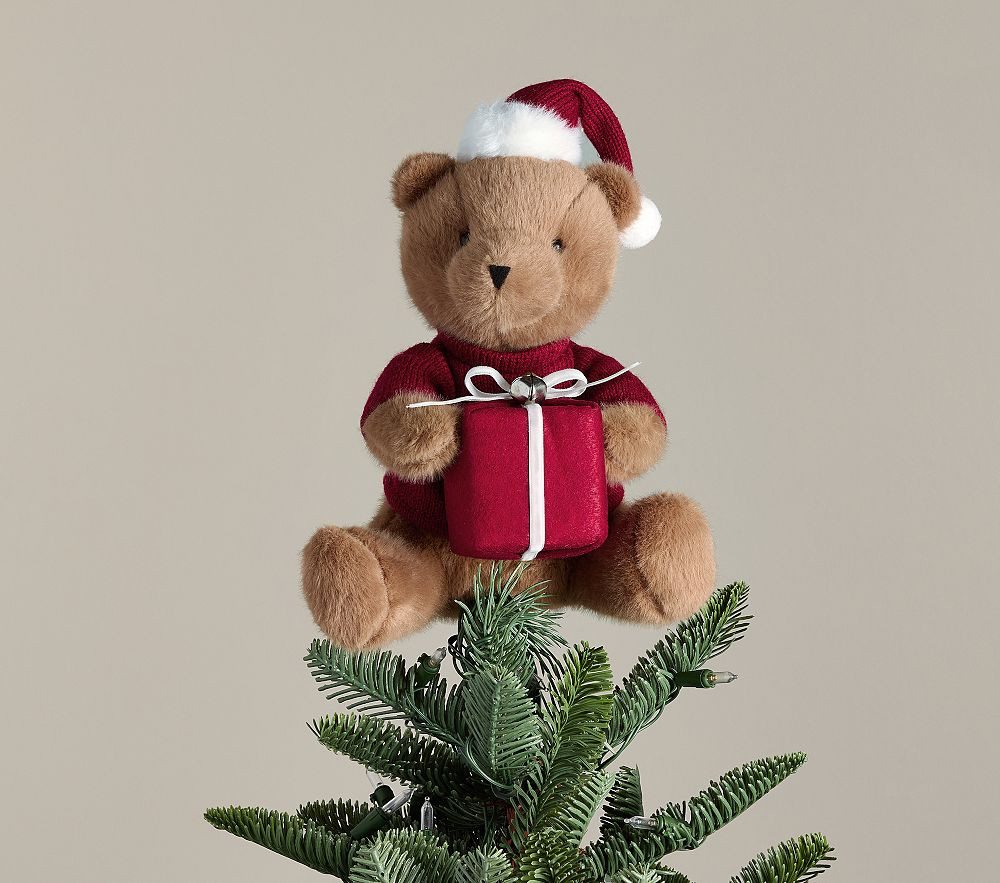 Santa Teddy Bear Christmas Tree Topper | Pottery Barn Kids