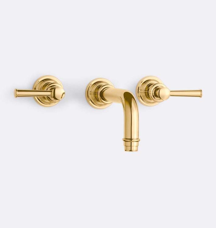 Miramar Lever Handle Widespread Wall Mount Faucet | Rejuvenation