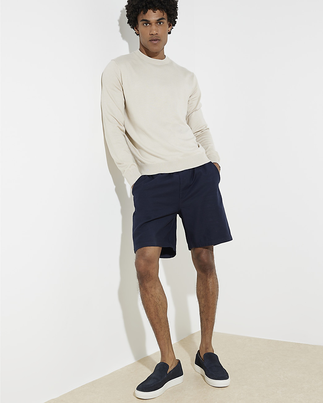 Navy Suede Loafers | River Island (UK & IE)