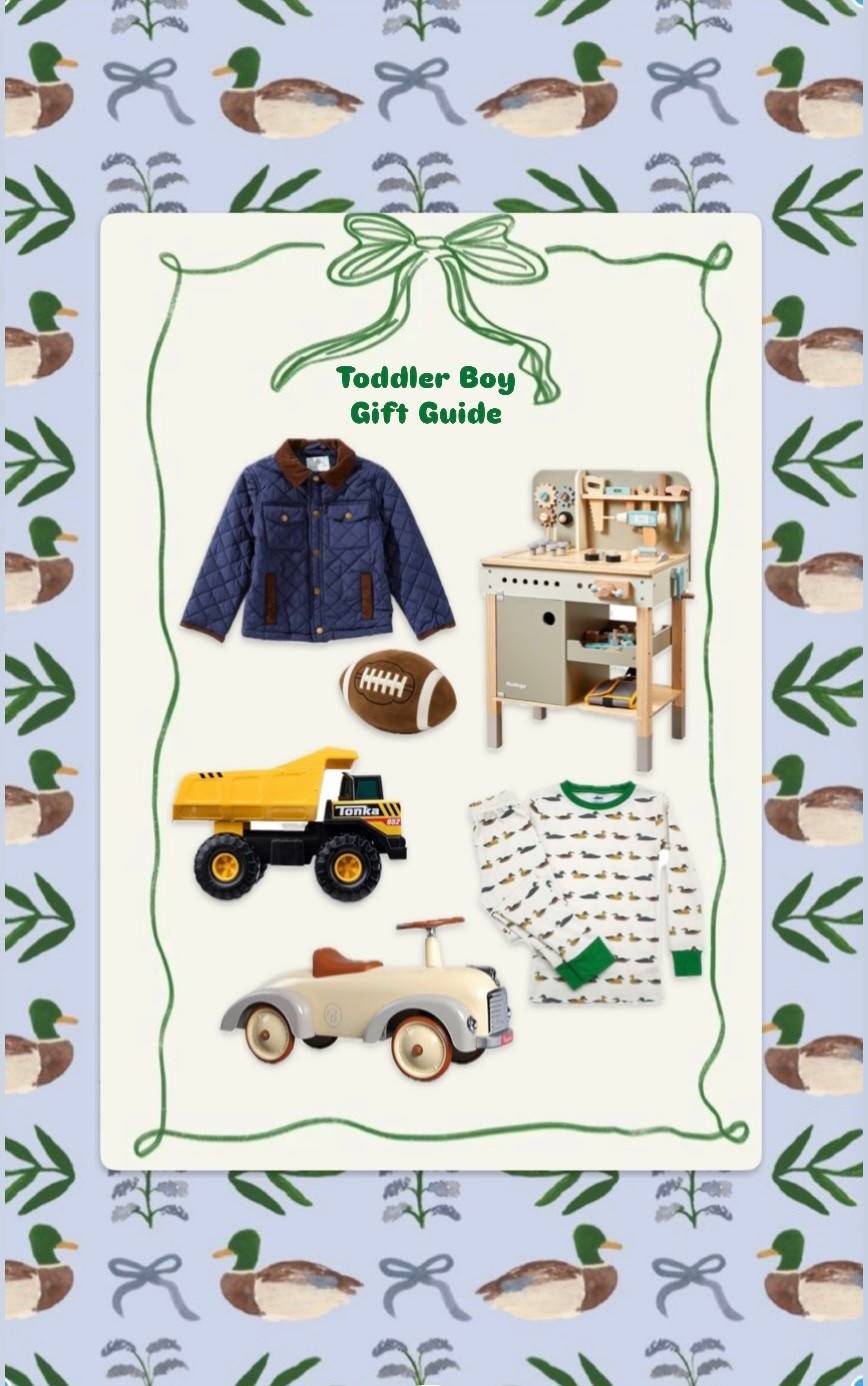 TODDLER BOY GIFT GUIDE💚

Toddler boy barn jacket 
Dillard boys 
Mallard duck pajamas 
Dump truck 
Toddler tool set 
Classic boy gifts southern boy style 


#LTKHoliday #LTKKids