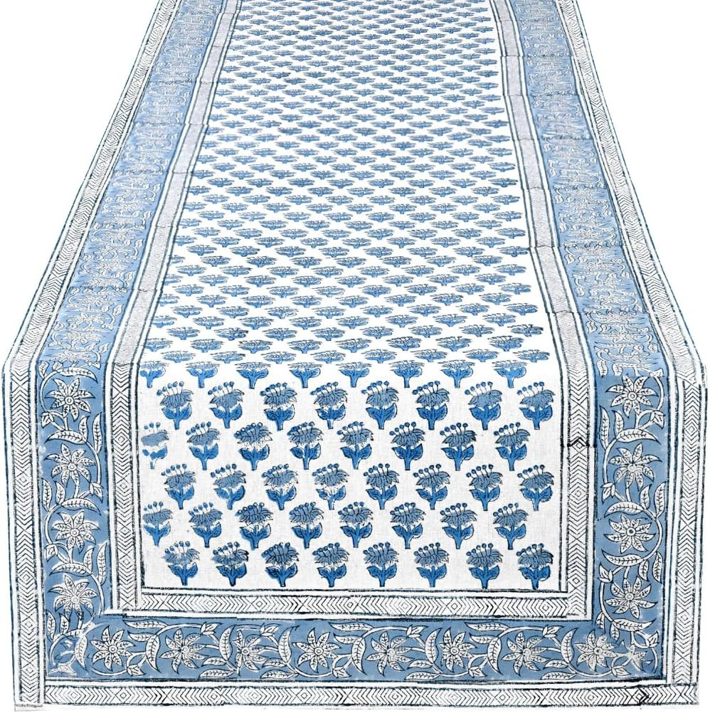 CPC Cotton Table Runner 16x72 Inch Block Printed Long Fall Table Runner for Dining Table, Card Ta... | Amazon (US)