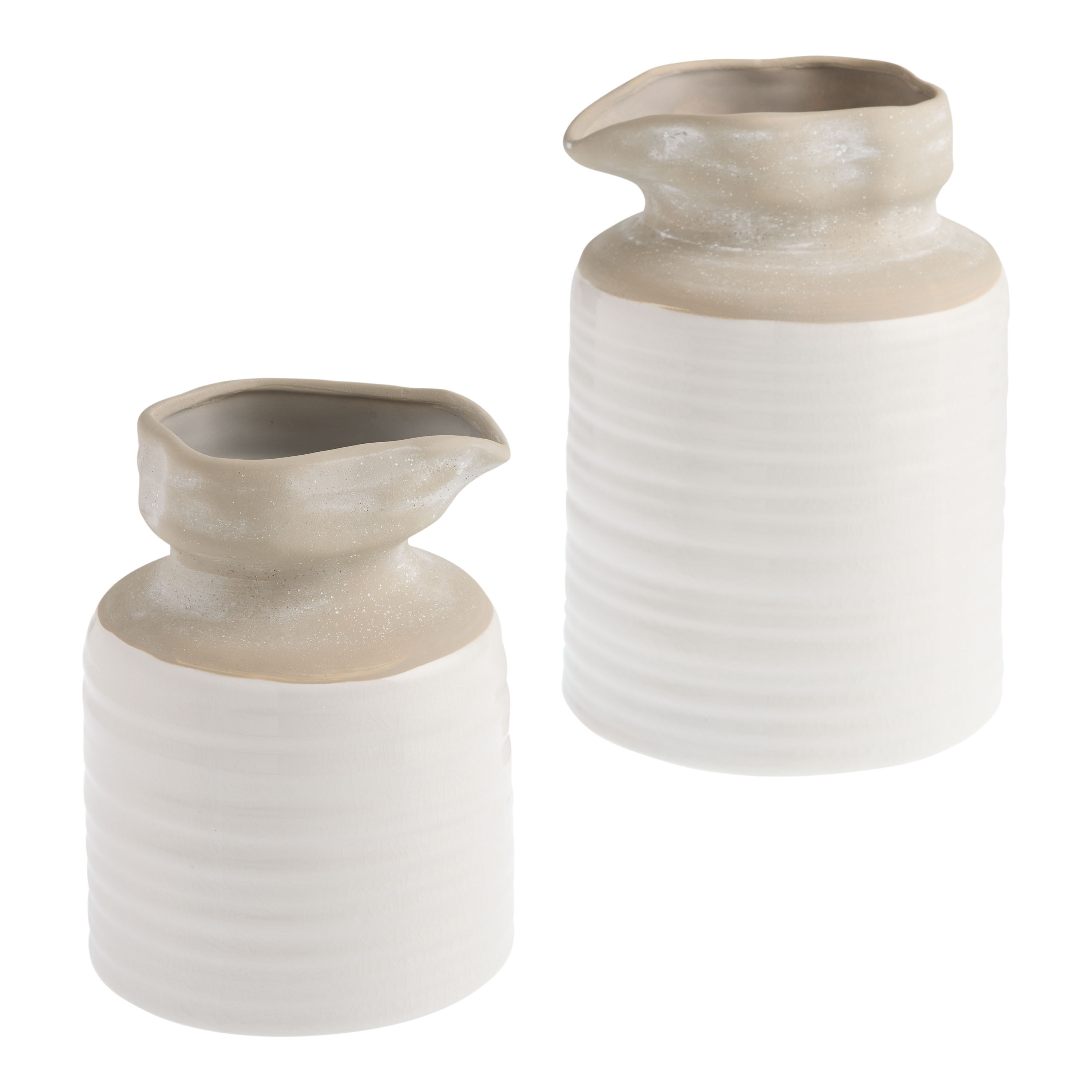 Gray and White Reactive Glaze Ceramic Pitcher Vase | World Market