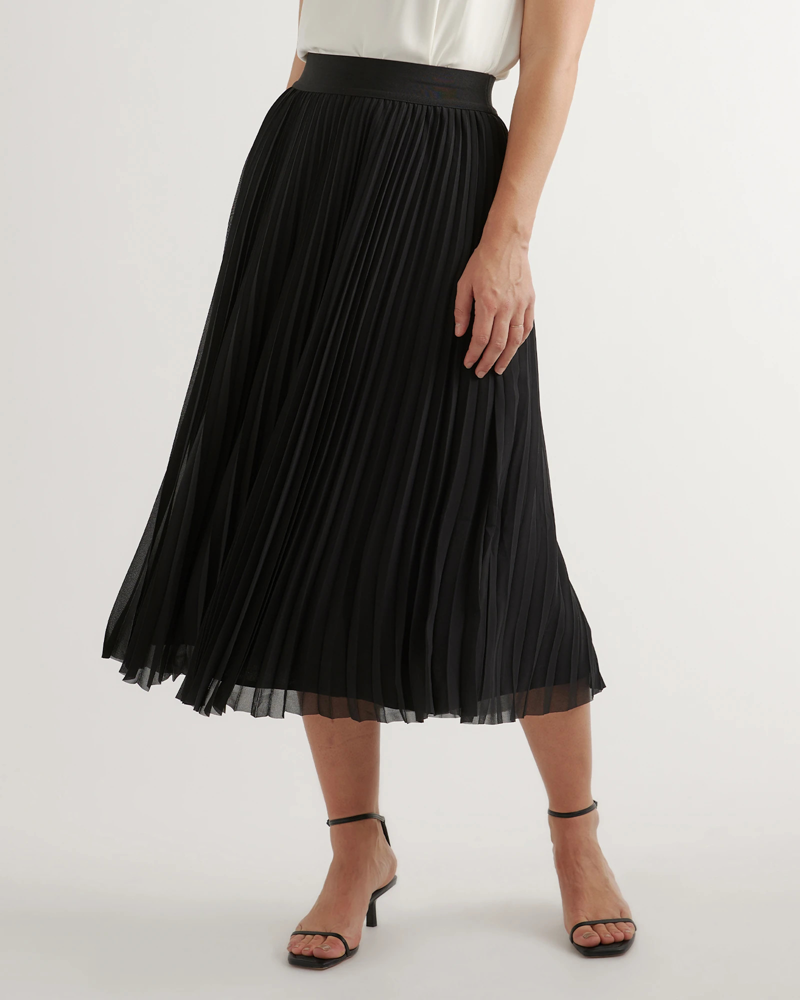 Chiffon Pleated Midi Skirt | Quince