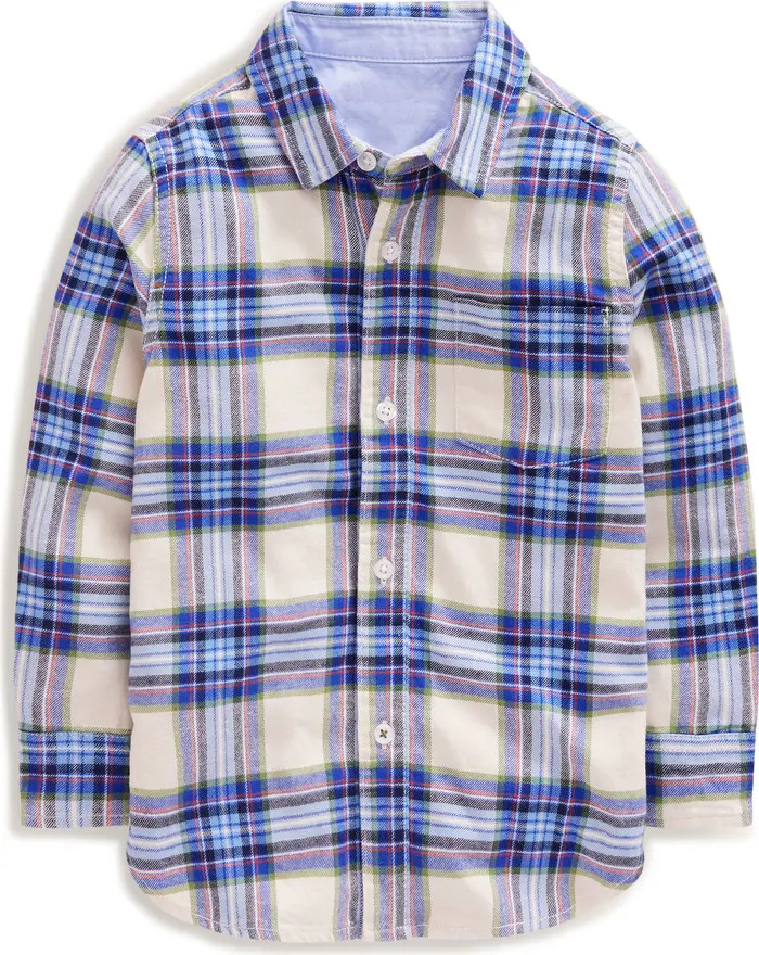 Mini Boden Kids' Plaid Cotton Flannel Button-Up Shirt | Nordstrom | Nordstrom