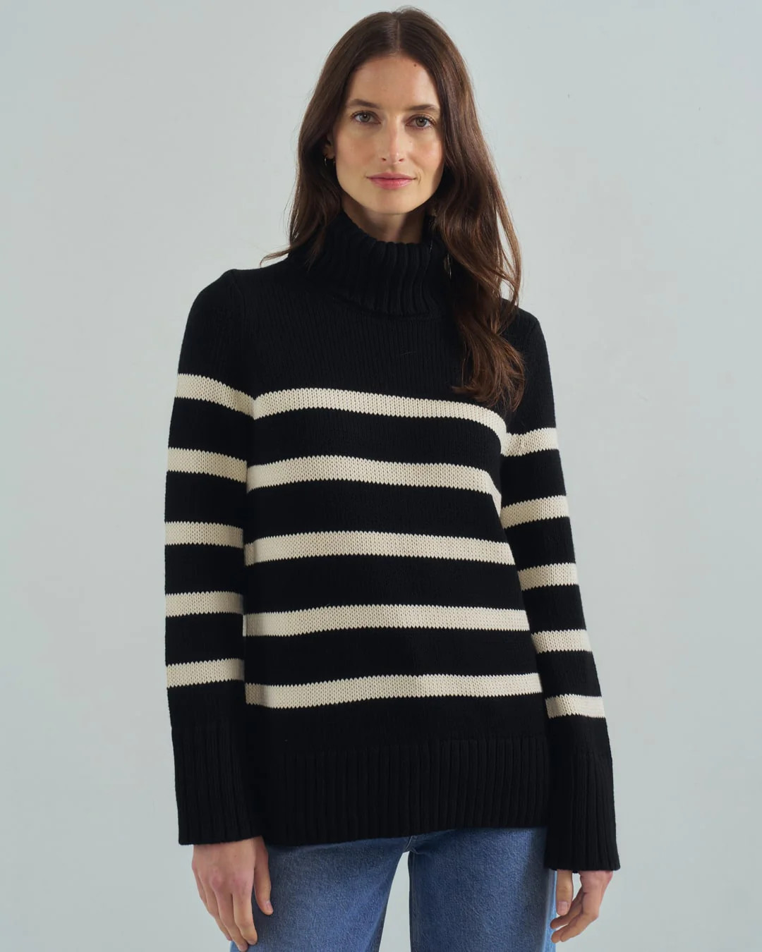 The Wynn Stripe Cotton Turtleneck | State of Cotton NYC