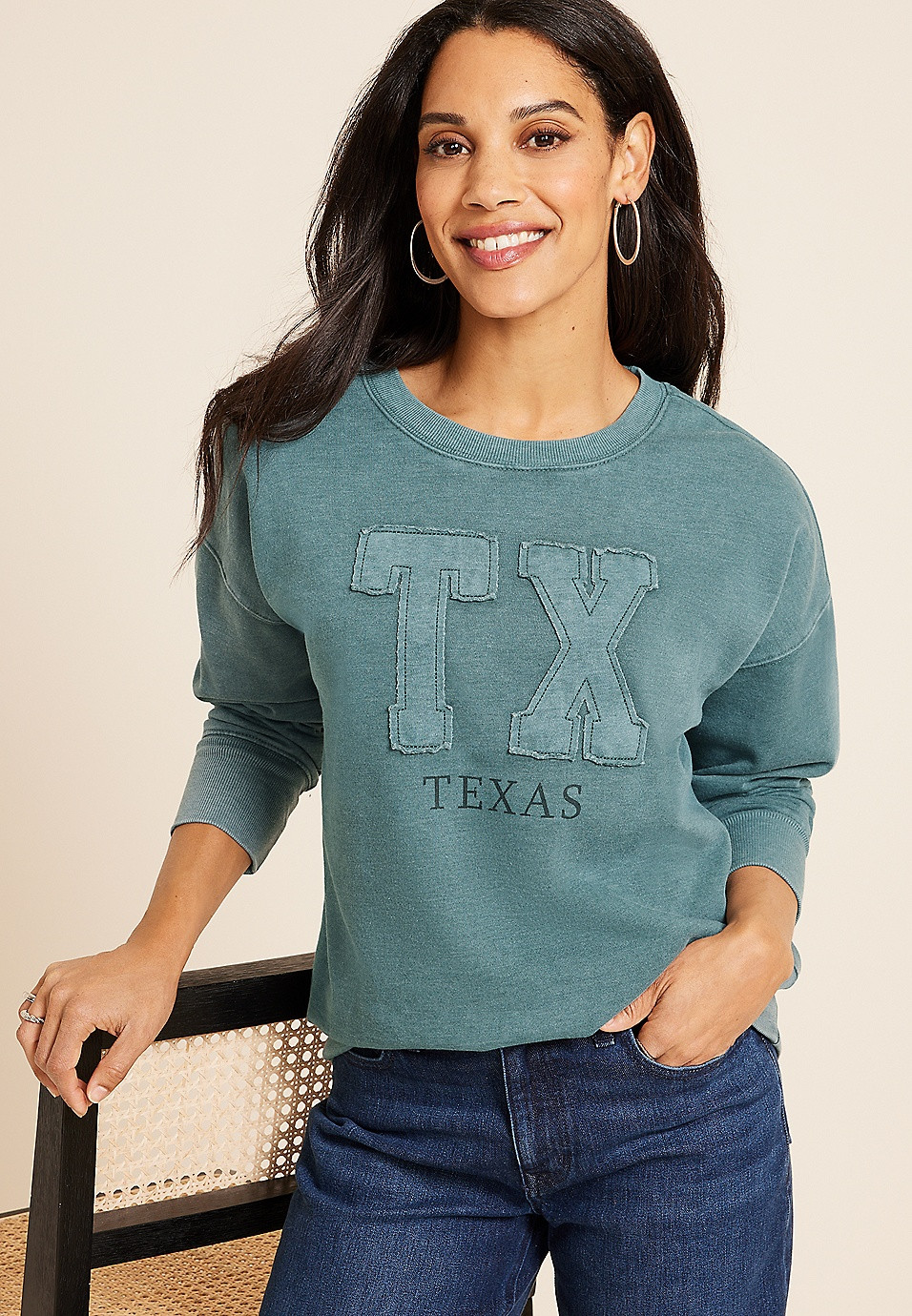 State Crew Neck Sweatshirt | Maurices