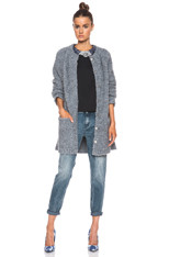 Shearling Cardigan in Grey | FWRD 