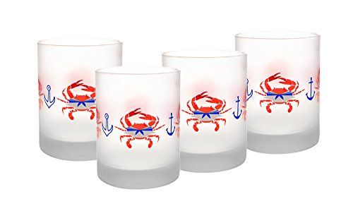 Culver Sailor Crabs DOF Double Old Fashion Glass (Set of 4), 14 oz | Amazon (US)