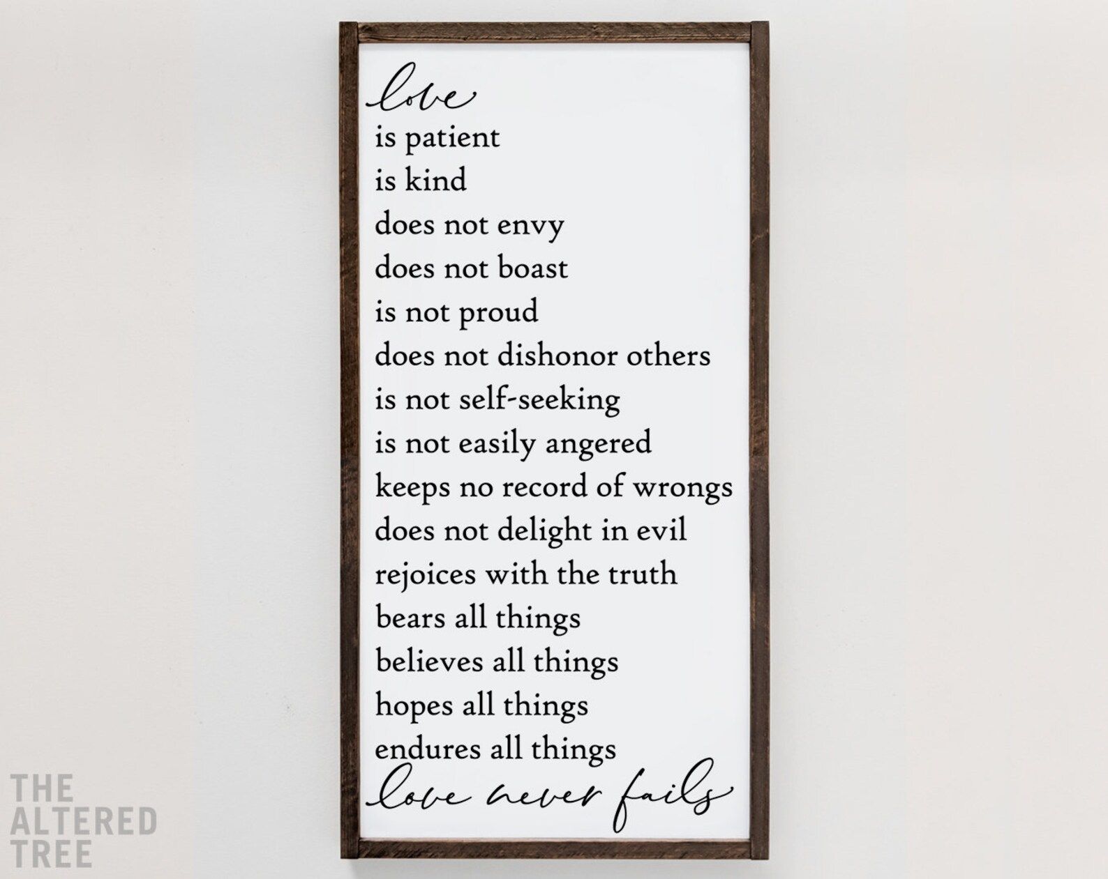 Love is Patient Love is Kind wood sign  love never fails  | Etsy | Etsy (US)