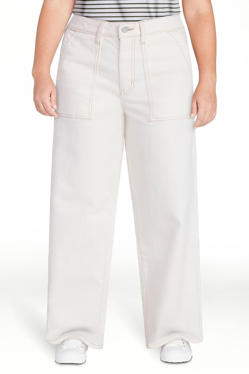 Time and Tru Women's Wide Leg Utility Trousers, 31" Inseam, Sizes 0-20 | Walmart (US)