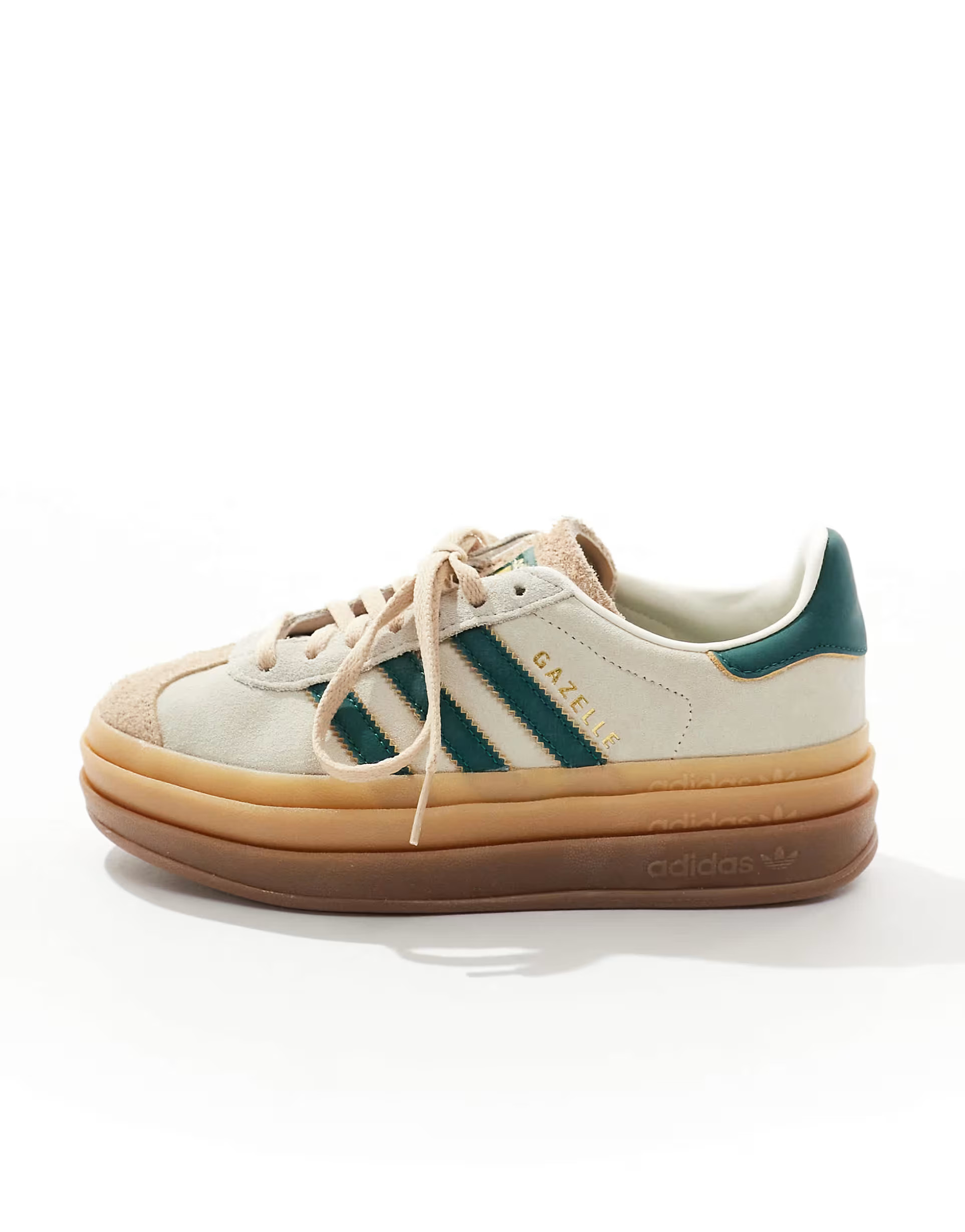 adidas Originals Gazelle Bold sneakers in beige and green | ASOS (Global)