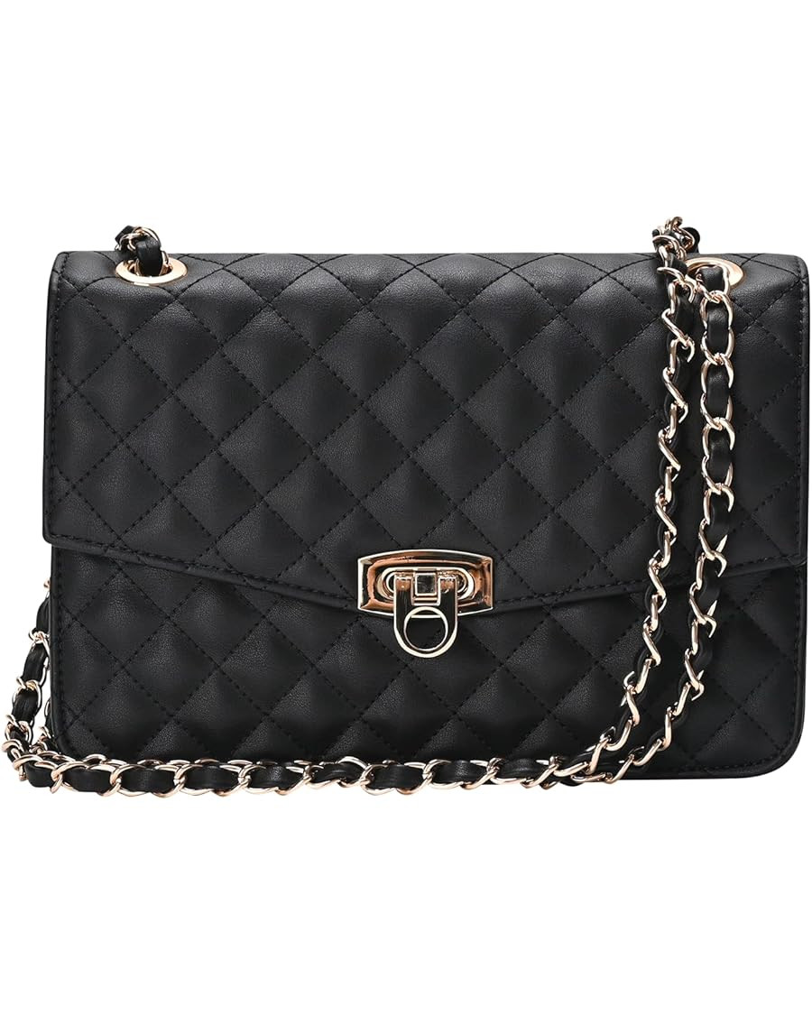 GM LIKKIE Quilted Shoulder Bag for Women, Medium Flap Crossbody Handbag with Chain Strap, Soft Ve... | Amazon (US)