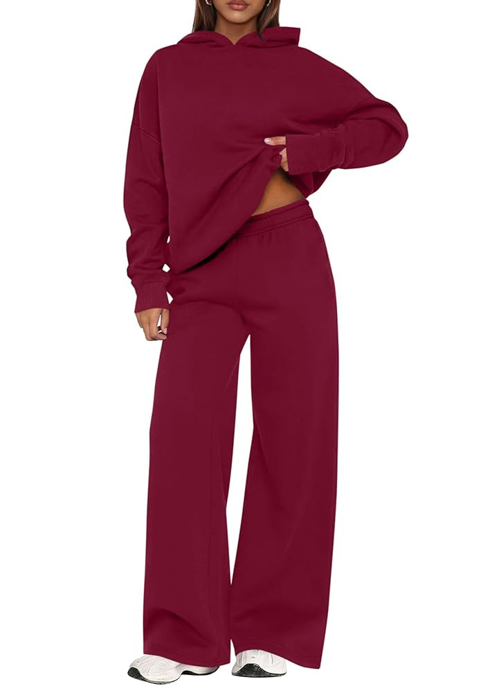 PRETTYGARDEN Womens Sweatsuits 2 Piece Set 2025 Casual Winter Long Sleeve Hoodie Loose Wide Leg S... | Amazon (US)