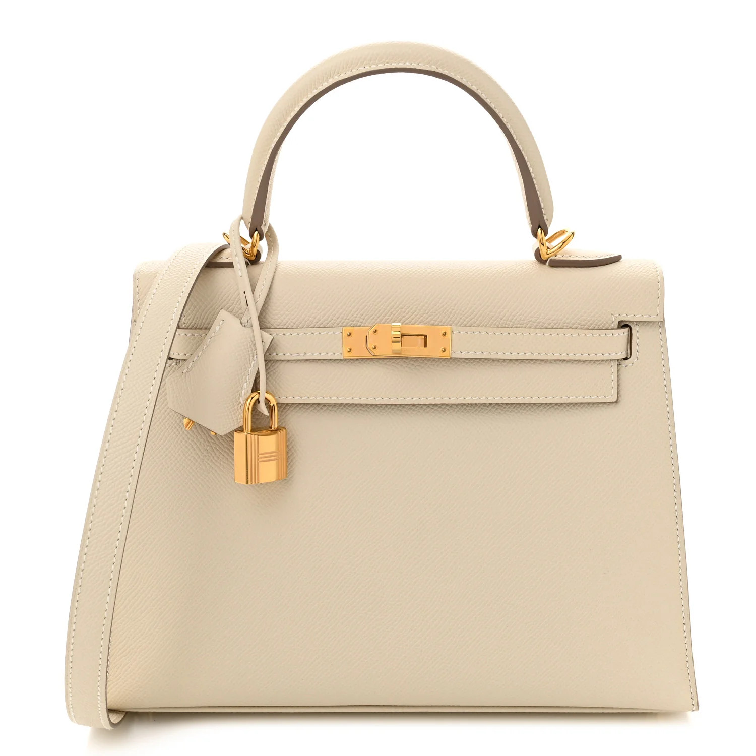 Hermes Epsom Kelly Sellier 25 Craie 1674313 | FASHIONPHILE (US)