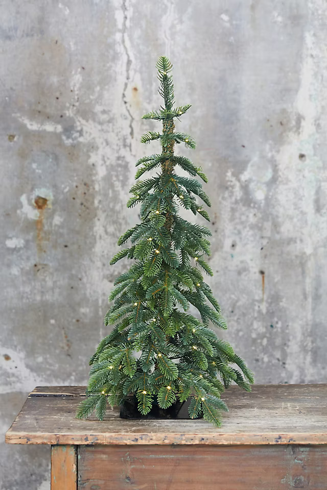 Faux Pre-lit LED Alpine Tabletop Tree | Anthropologie (US)