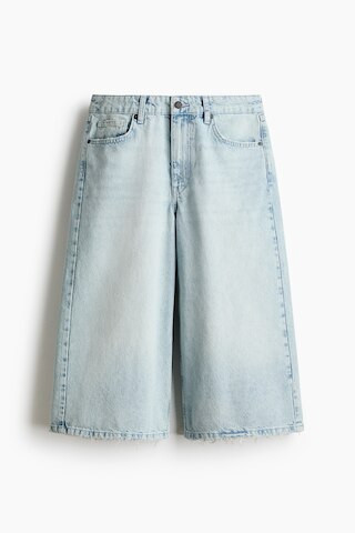 H & M - Wide-Leg Regular-Waist Culotte Jeans - Light Denim Blue | H&M (US + CA)