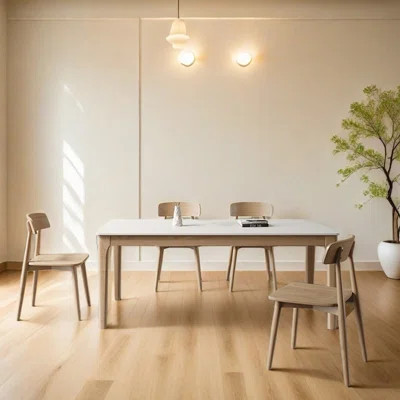 Stylish Oak Dining Table Chair Set | Wayfair North America