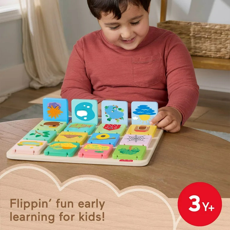 Fisher-Price Wooden Flip & Reveal Busy Activity Board, Learning Toy for Toddlers 3+ | Walmart (US)