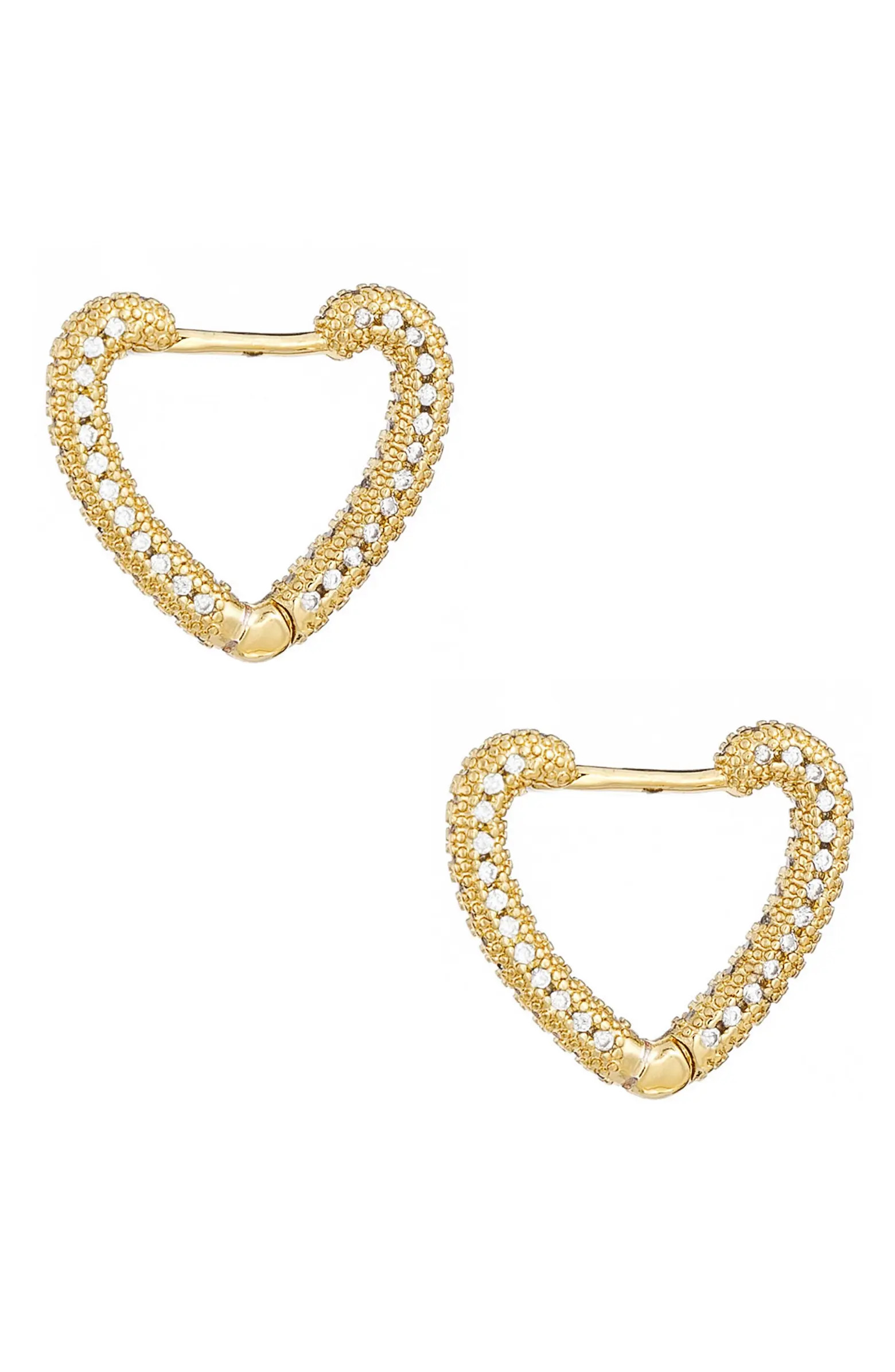 Pavé Heart Huggie Earrings | Nordstrom