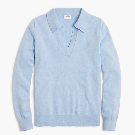 Cotton-cashmere polo sweater | J.Crew Factory