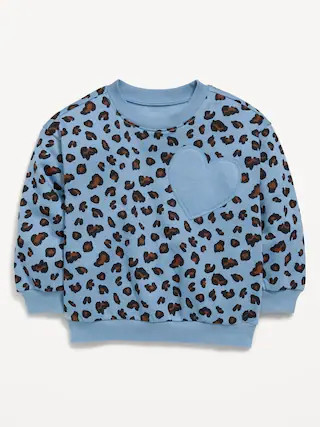Printed Oversized Long-Sleeve Sweatshirt for Toddler Girls | Old Navy (US)