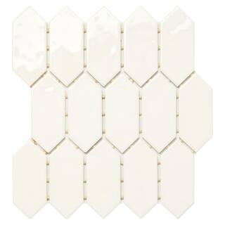 Marazzi LuxeCraft 11 in. x 12 in. x 6.35 mm White Ceramic Picket Mosaic Wall Tile (0.73 sq. ft./E... | The Home Depot