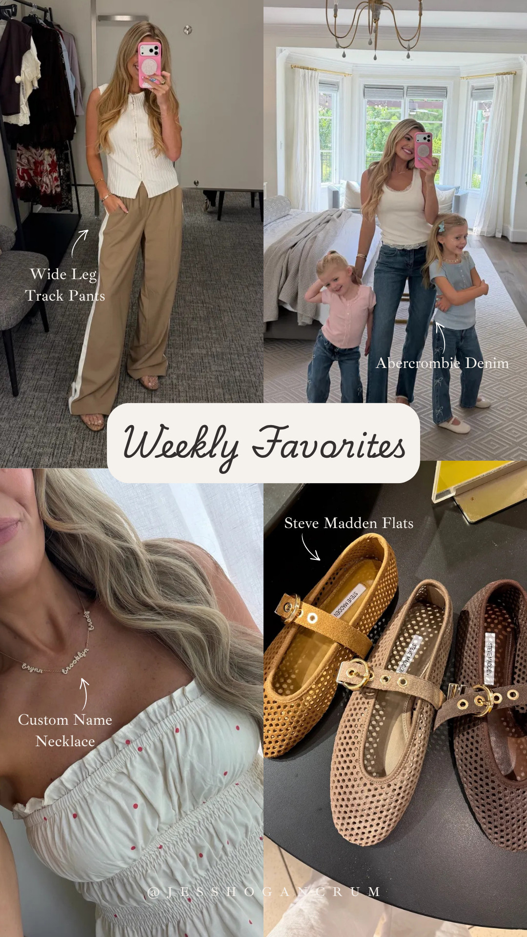 things y'all are loving this week! 

abercrombie, denim, custom name necklace, fall outfits, track pants, mary jane flats, steve madden, Jess Crum 

 #LTKootd