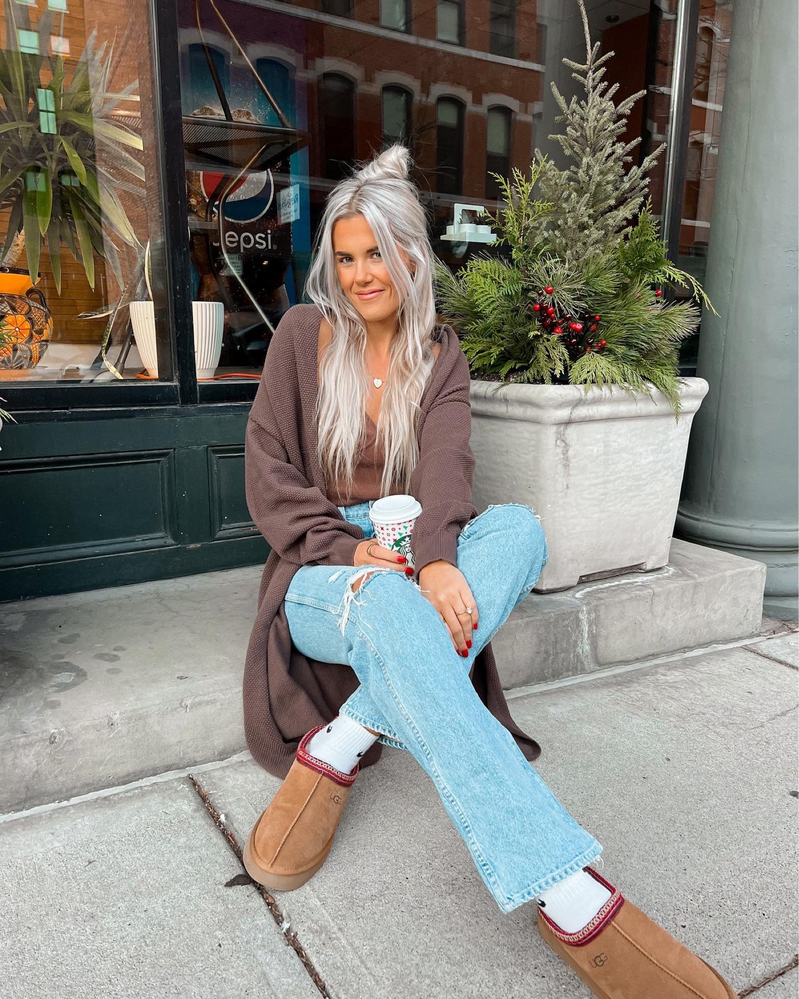 casual winter outfit inspo — size medium in cardigan 

#LTKSeasonal #LTKunder50 #LTKstyletip