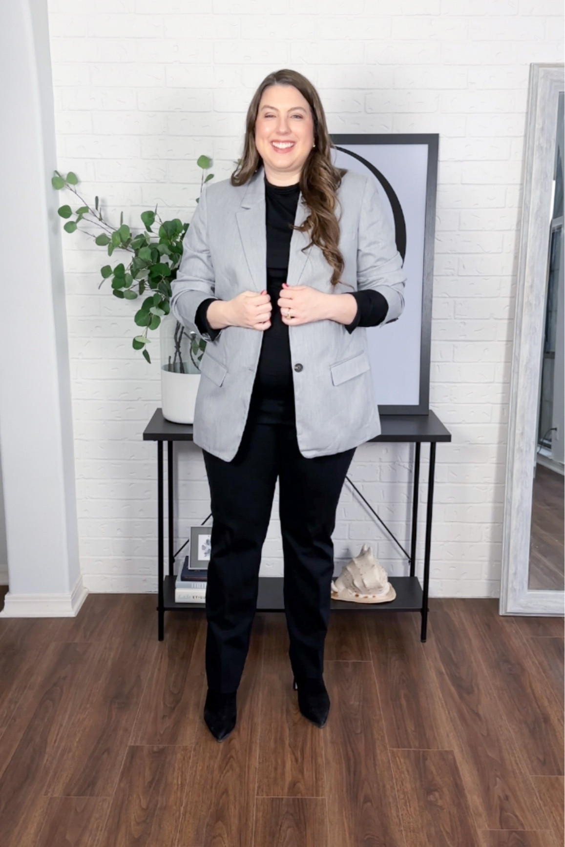 Styling an oversized blazer 

Blazer is on sale and runs TTS 

Use code KMILLERXSPANX for 15% off these slacks 

Use code DOCKET for 15% off this turtleneck 

Womens business professional workwear and business casual workwear and office outfits midsize outfit midsize style 

#LTKWorkwear #LTKFindsUnder100 #LTKBump
