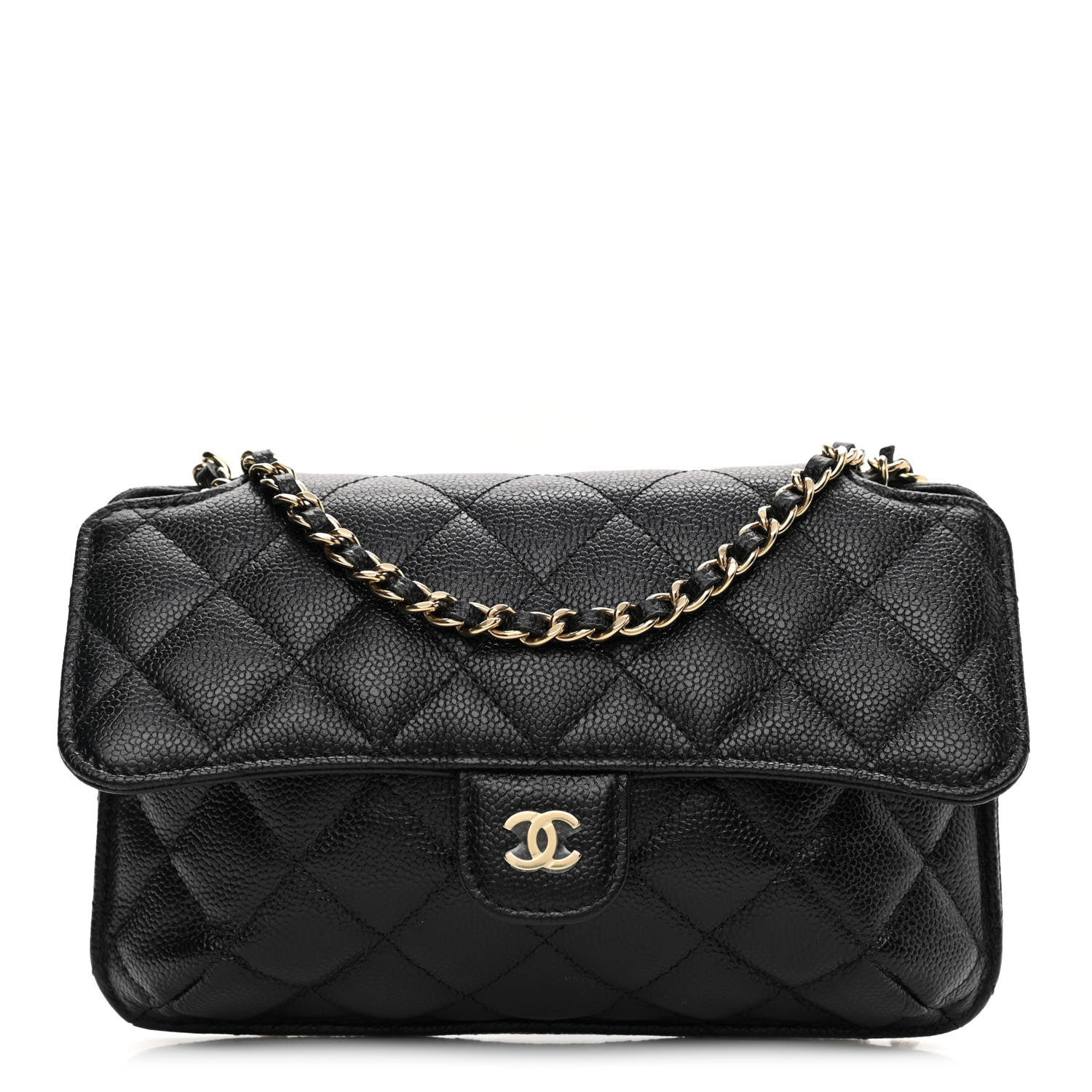 CHANEL Jersey Fabric Quilted Foldable Tote With Chain Black Multicolor | FASHIONPHILE (US)