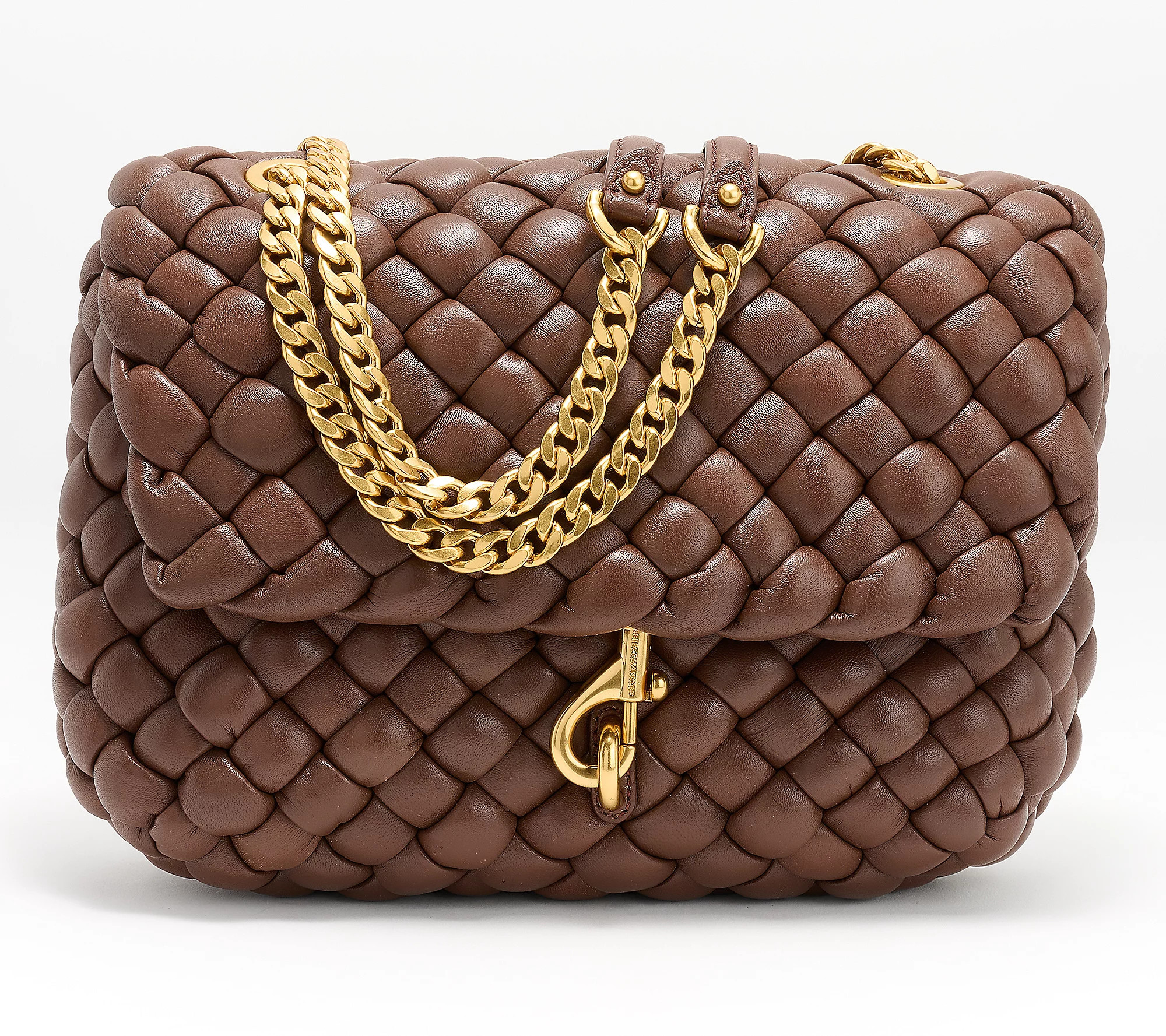 Rebecca Minkoff Edie Woven Leather Flap Shoulder Bag | QVC