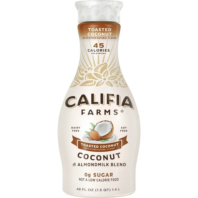 Califia Farms Toasted Coconut Almond Milk 48 Fluid Ounces - Walmart.com | Walmart (US)