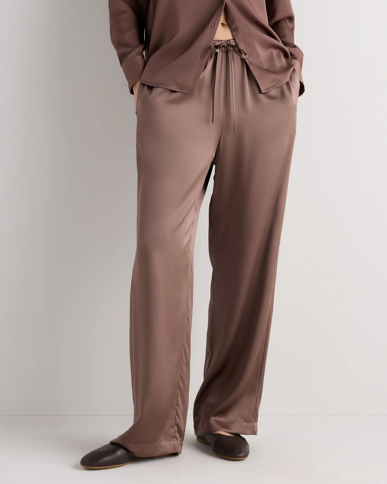 100% Washable Silk Drawstring Wide Leg Pants | Quince
