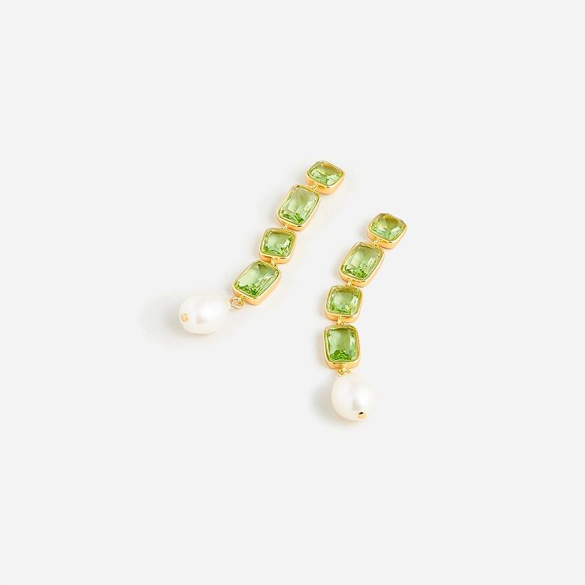 Crystal-and-pearl drop earrings | J.Crew US