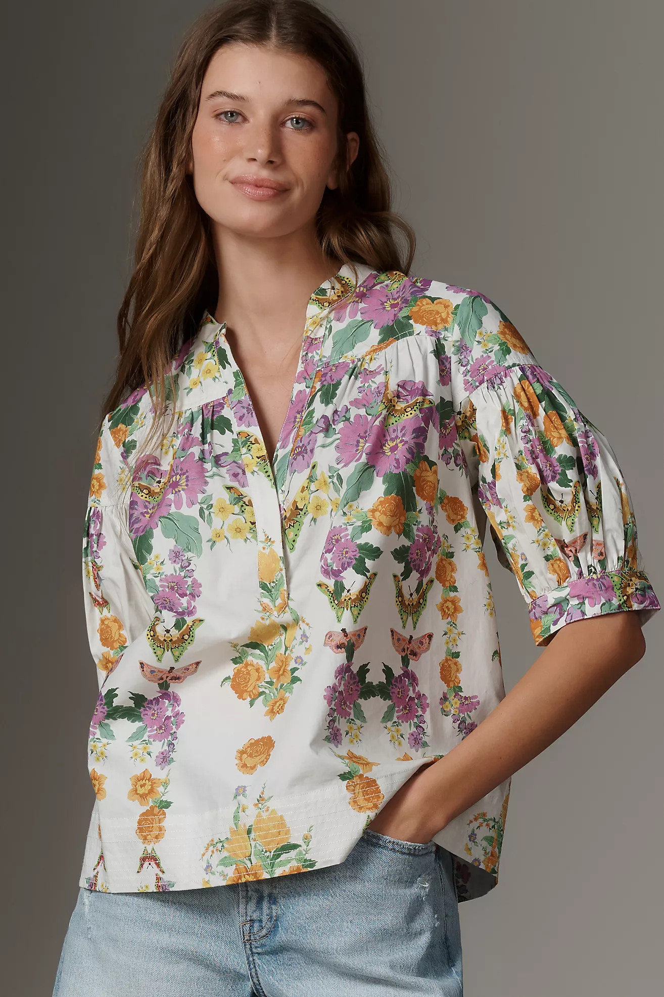The Darcey Popover Swing Top | Anthropologie (US)