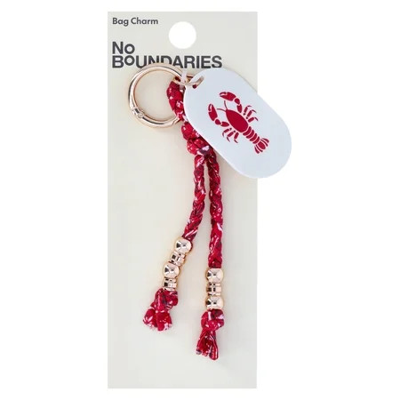 No Boundaries Women's Beach Icons Bag Charm, Red Bandana with Lobster Charm | Walmart (US)