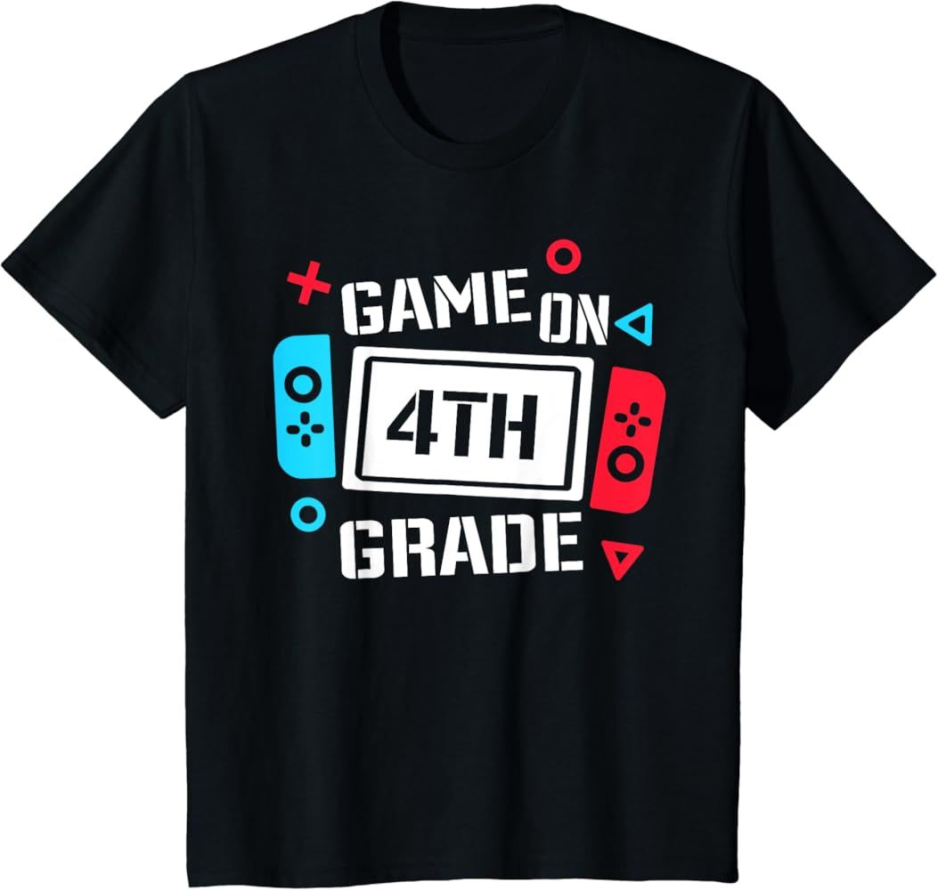 Game On 4th Grade Boys Kids Fourth Grade Back To School T-Shirt | Amazon (US)