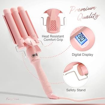 3 Barrel Curling Iron Wand - Triple Hair Waver & Crimper for Beach Waves Set, Ceramic Tourmaline ... | Amazon (US)