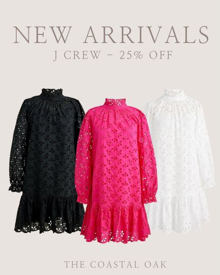 25% off at J.Crew with code SHOP25! Love this new dress arrival!

fashion spring summer easter church vacation black pink white eyelet lace

#LTKstyletip #LTKsalealert