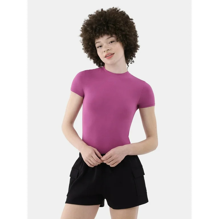 No Boundaries Cotton Jersey T-Shirt Bodysuit, Women’s | Walmart (US)