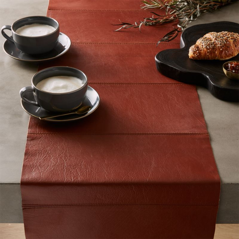 Saddle Leather Table Runner | CB2 | CB2