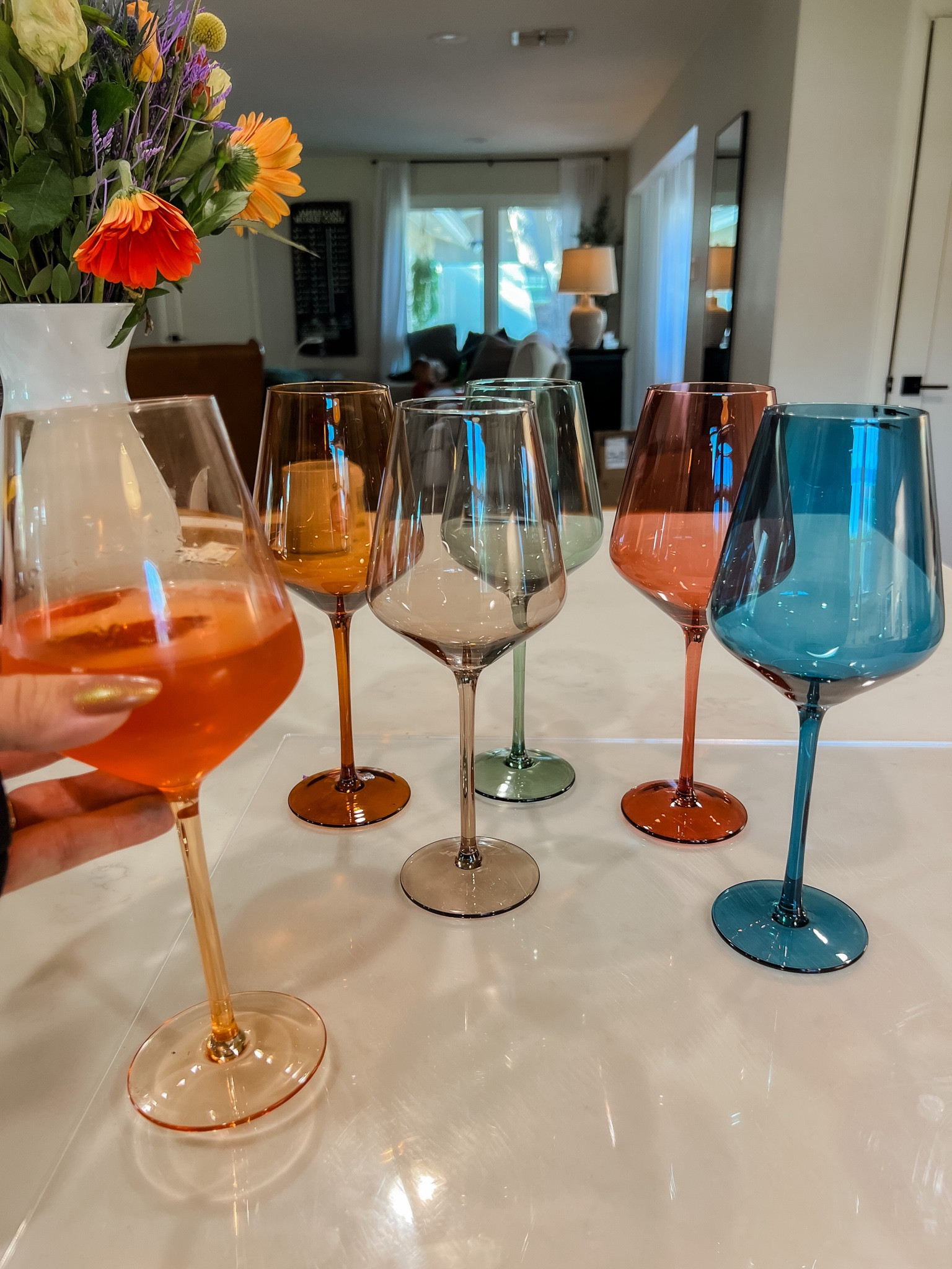 Colored Wine Glasses Set of 6 - … curated on LTK