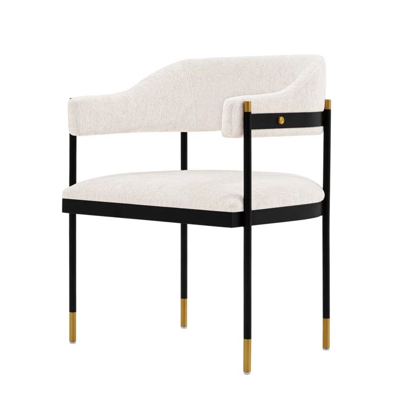 Lia Chenille Metal Side Chair Dining Chair | Wayfair North America